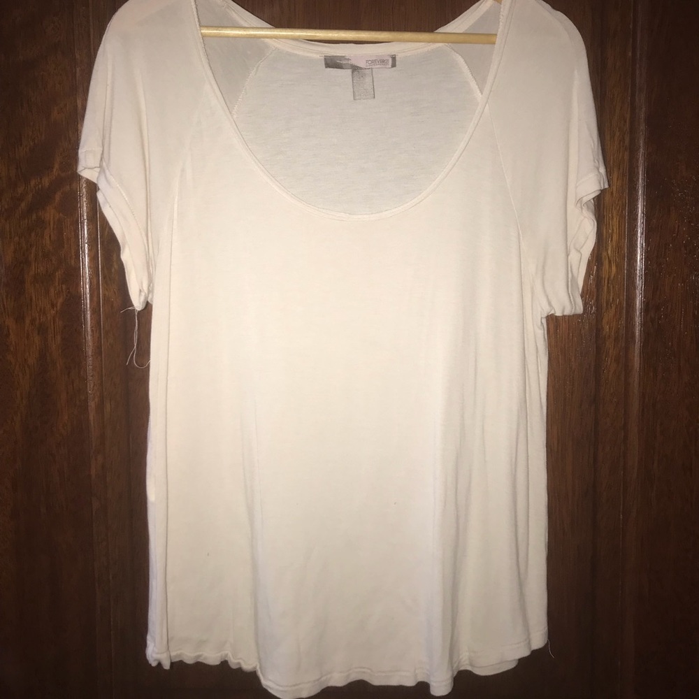 Soft plain cream tee